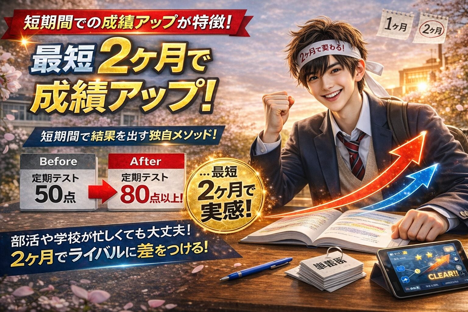 短期間での成績アップ